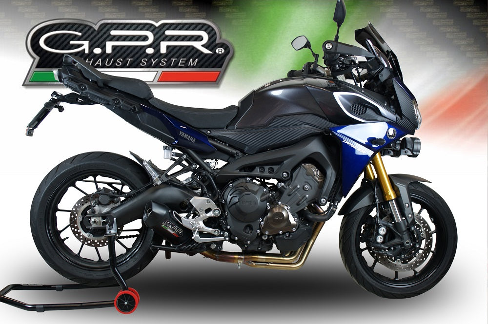 GPR Exhaust System Yamaha Tracer 900 FJ09 TR 2015-2016, Furore Nero, Full System Exhaust, Including Removable DB Killer