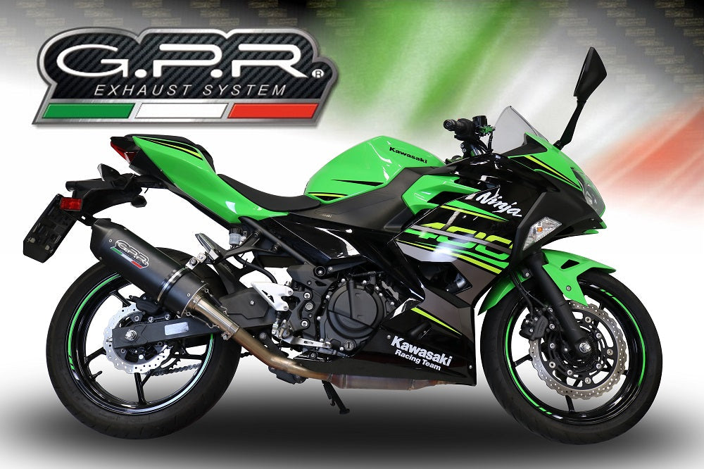 GPR Exhaust System Kawasaki Ninja 400 2018-2022, Furore Evo4 Poppy, Slip-on Exhaust Including Removable DB Killer and Link Pipe