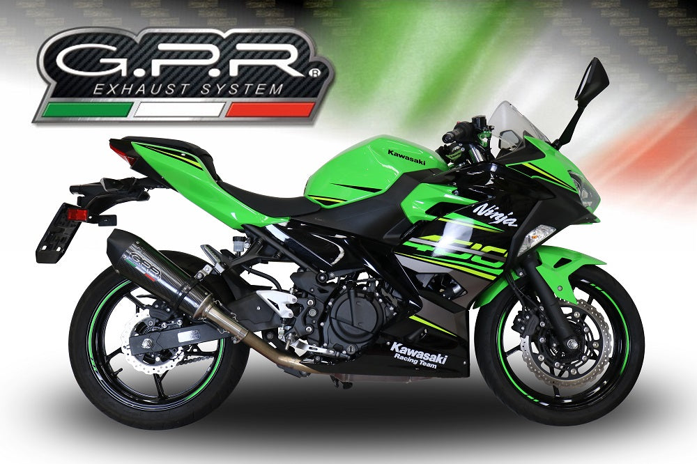 GPR Exhaust System Kawasaki Ninja 400 2023-2024, GP Evo4 Poppy, Slip-on Exhaust Including Removable DB Killer and Link Pipe