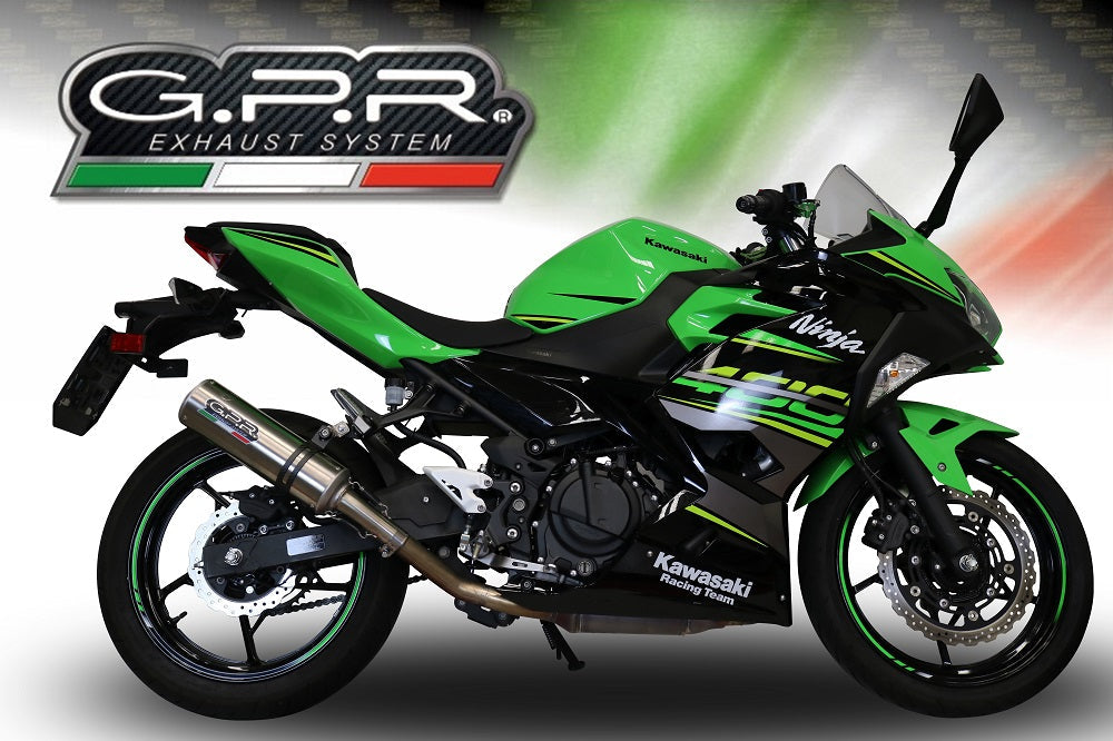 GPR Exhaust System Kawasaki Z400 2018-2022, M3 Inox , Slip-on Exhaust Including Removable DB Killer and Link Pipe