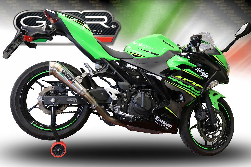 GPR Exhaust System Kawasaki Ninja 400 2018-2022, Powercone Evo, Slip-on Exhaust Including Removable DB Killer and Link Pipe