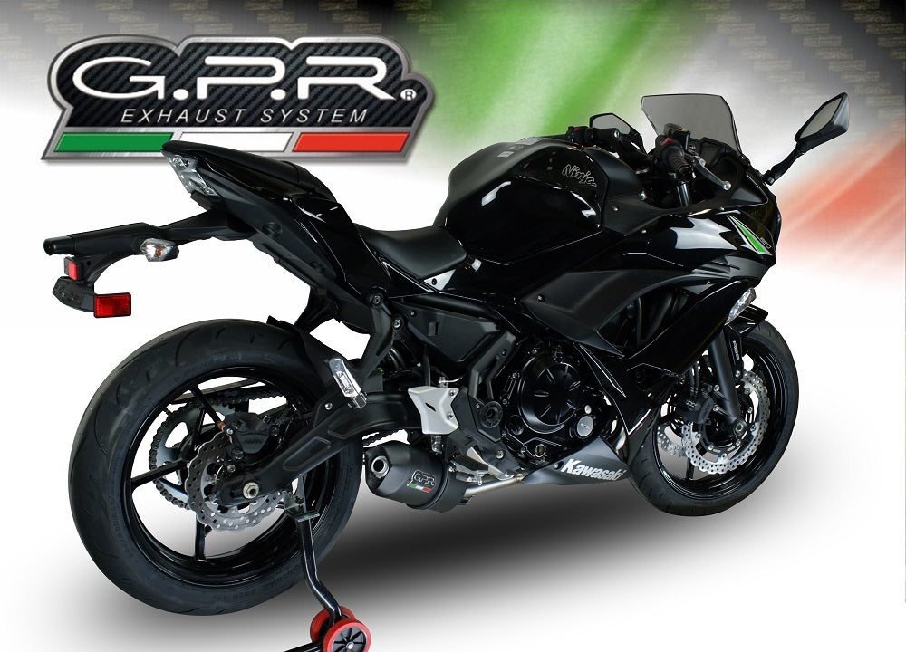 GPR Exhaust System Kawasaki Ninja 650 2021-2023, Furore Evo4 Nero, Full System Exhaust, Including Removable DB Killer