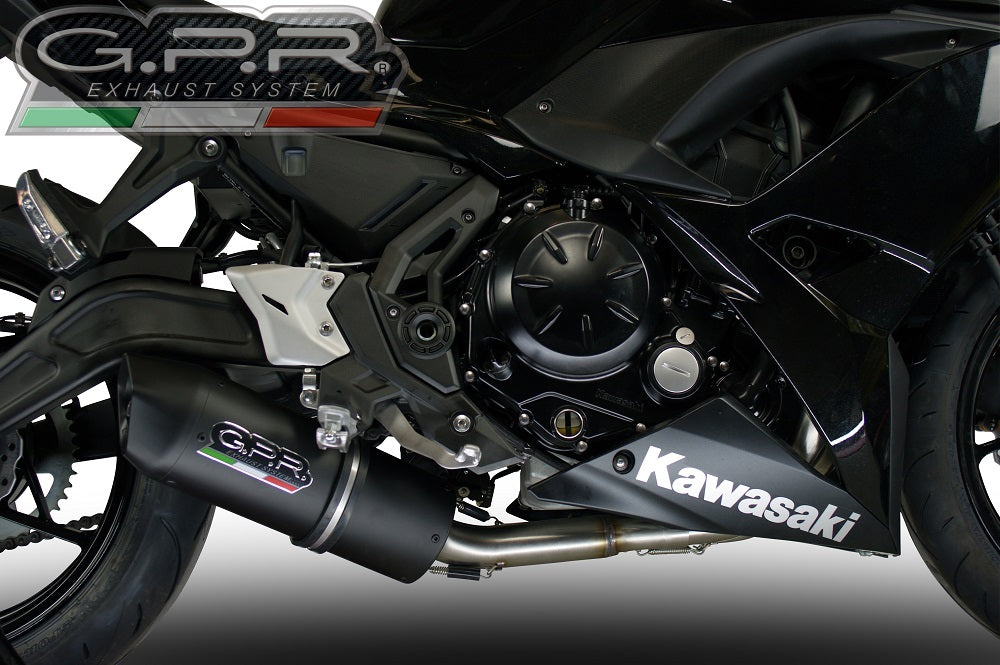 GPR Exhaust System Kawasaki Z650 ER 650 H 2021-2023, Furore Evo4 Nero, Full System Exhaust, Including Removable DB Killer