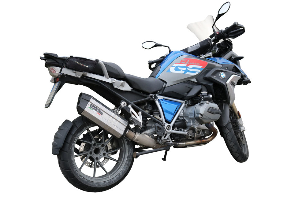 GPR Exhaust for Bmw R1200GS 2017-2018, Sonic Titanium, Slip-on Exhaust Including Removable DB Killer and Link Pipe