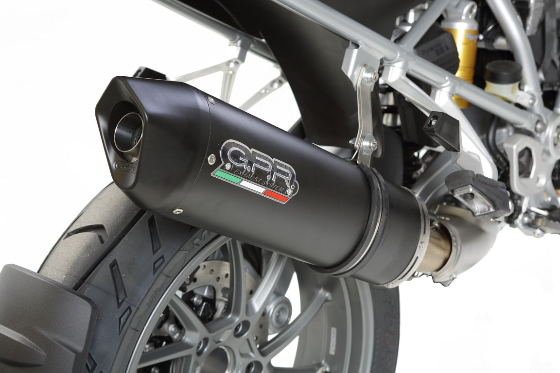 GPR Exhaust for Bmw R1200GS - Adventure 2017-2018, Furore Evo4 Nero, Slip-on Exhaust Including Removable DB Killer and Link Pipe