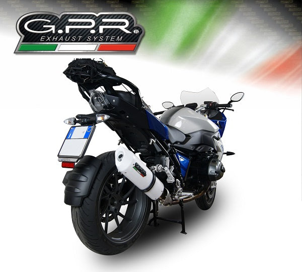 GPR Exhaust for Bmw R1200RS LC 2015-2016, Albus Ceramic, Slip-on Exhaust Including Removable DB Killer and Link Pipe