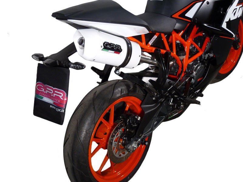 GPR Exhaust System Ktm RC 125 2014-2016, Albus Ceramic, Slip-on Exhaust Including Removable DB Killer and Link Pipe