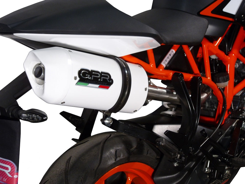 GPR Exhaust System Ktm RC 125 2014-2016, Albus Ceramic, Slip-on Exhaust Including Removable DB Killer and Link Pipe