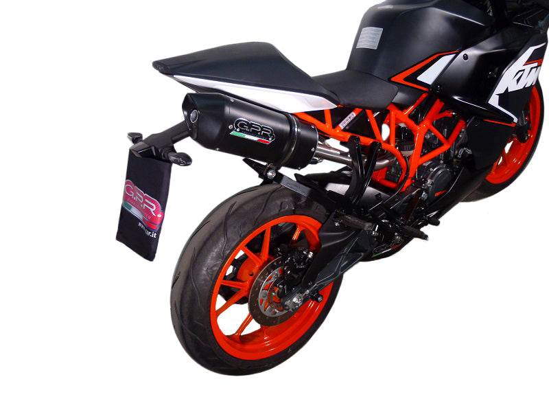 GPR Exhaust System Ktm RC 125 2014-2016, Furore Nero, Slip-on Exhaust Including Removable DB Killer and Link Pipe