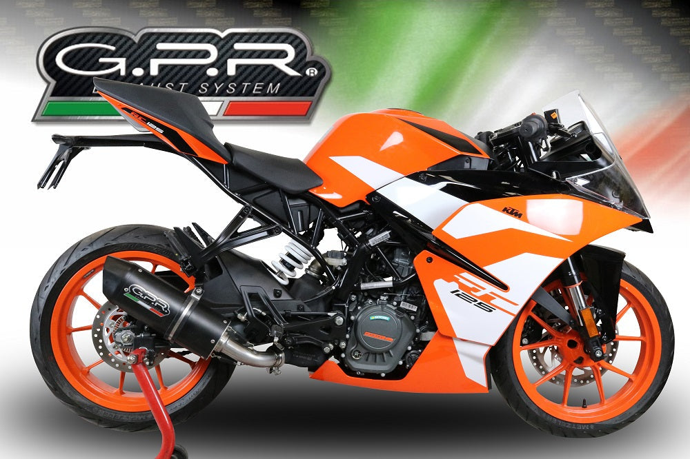 GPR Exhaust System Ktm RC 125 2017-2020, Furore Evo4 Poppy, Slip-on Exhaust Including Removable DB Killer and Link Pipe