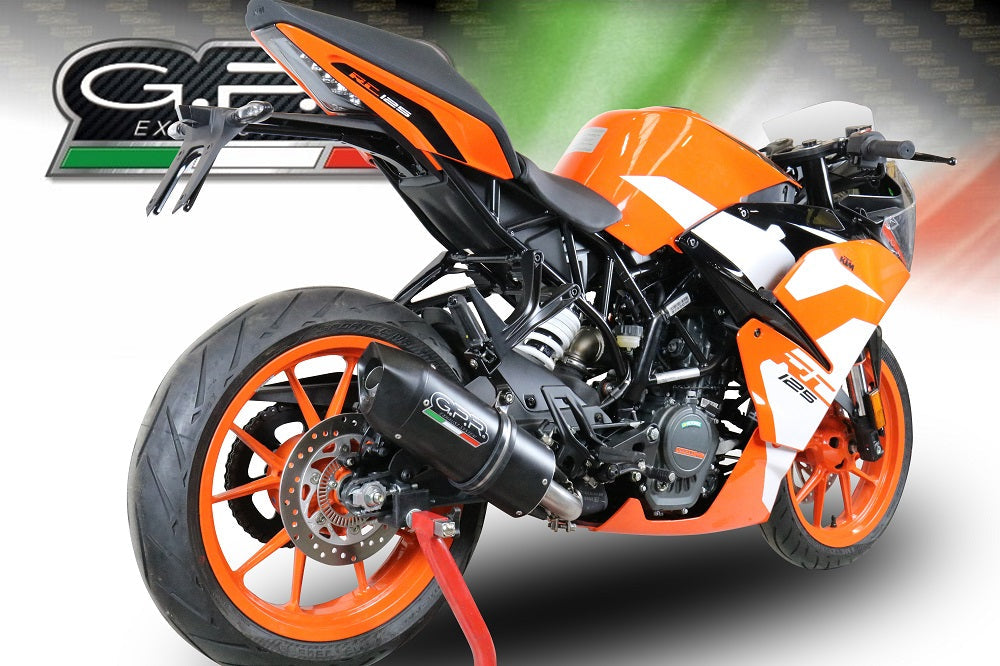 GPR Exhaust System Ktm RC 125 2017-2020, Furore Nero, Slip-on Exhaust Including Link Pipe