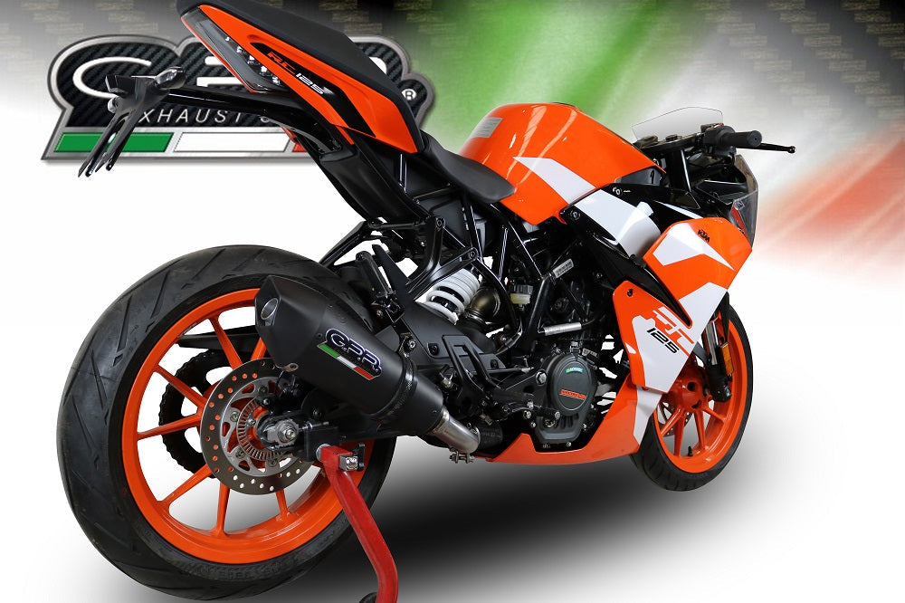 GPR Exhaust System Ktm RC 390 2017-2020, GP Evo4 Black Titanium, Slip-on Exhaust Including Removable DB Killer and Link Pipe