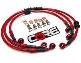 Kawasaki ZX12R 2004-2005 Front and Rear Brake Lines Red Steel Braided