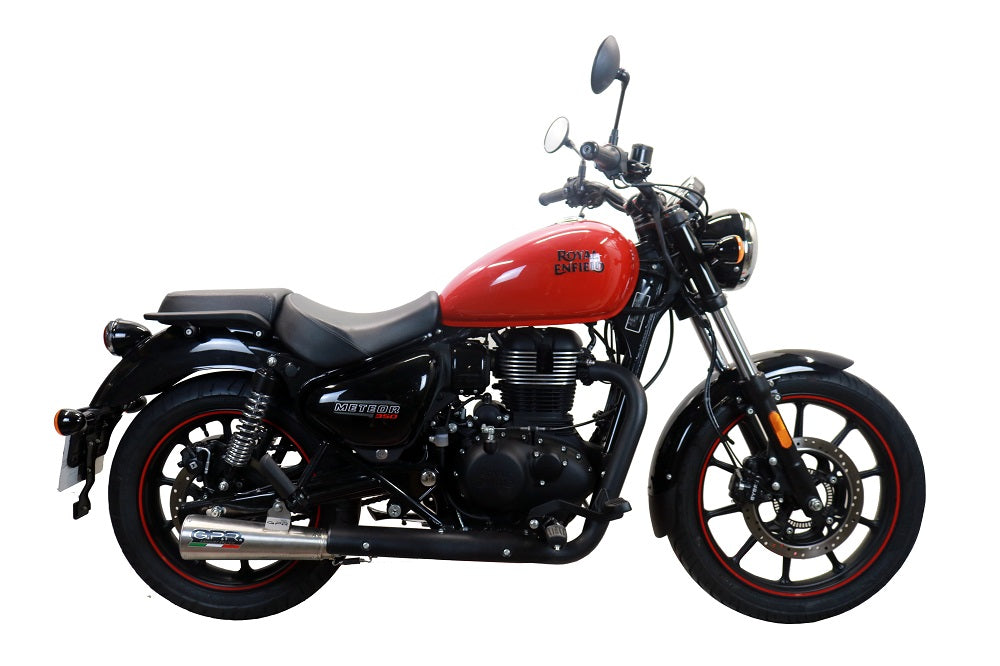 GPR Exhaust System Royal Enfield Meteor 350 2021-2023, Hurricane, Slip-on Exhaust Including Link Pipe and Removable DB Killer