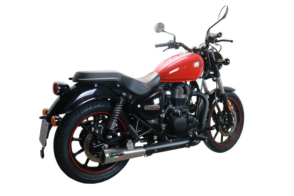 GPR Exhaust System Royal Enfield Meteor 350 2021-2023, Hurricane, Slip-on Exhaust Including Link Pipe and Removable DB Killer