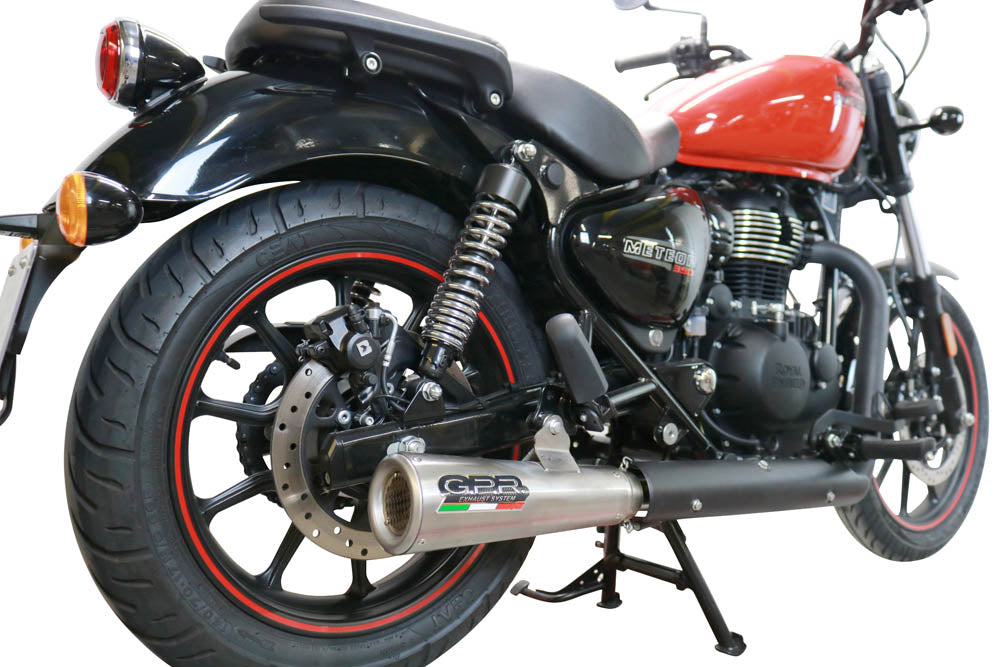 GPR Exhaust System Royal Enfield Meteor 350 2021-2023, Hurricane, Slip-on Exhaust Including Link Pipe and Removable DB Killer