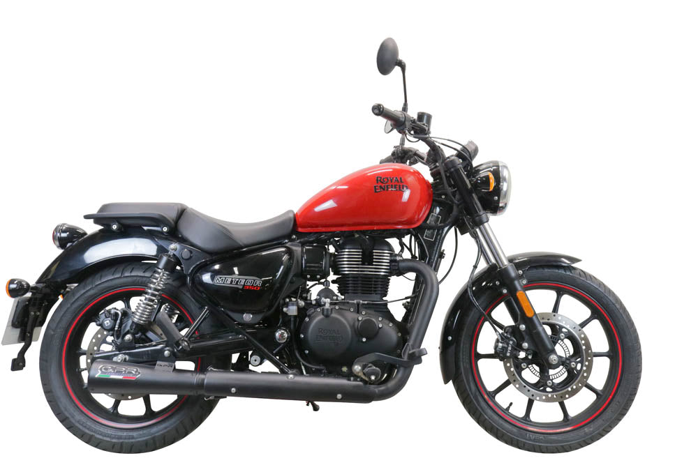 GPR Exhaust System Royal Enfield Classic 350 2021-2023, Hurricane Nero, Slip-on Exhaust Including Link Pipe