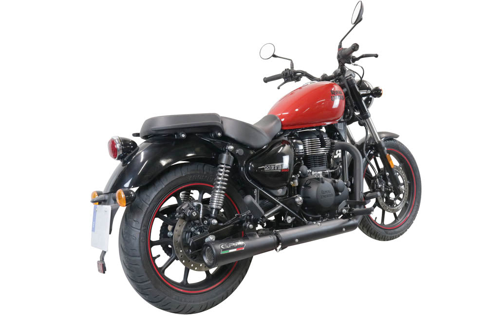 GPR Exhaust System Royal Enfield Classic 350 2021-2023, Hurricane Nero, Slip-on Exhaust Including Link Pipe