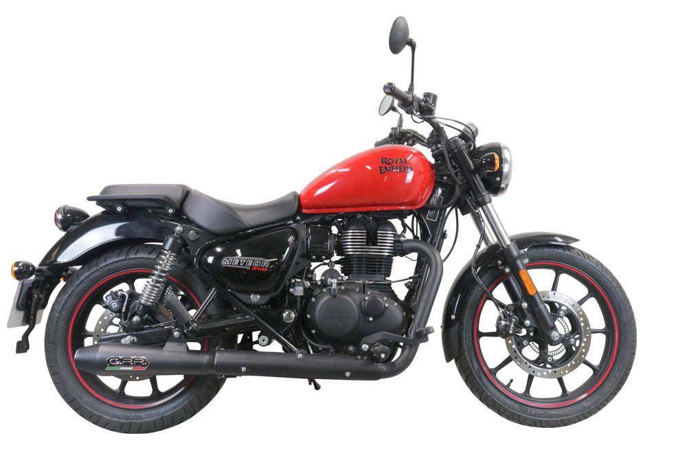 GPR Exhaust Royal Enfield Meteor 350 2021-2023, Ultracone Nero, Slip-on Exhaust Including Link Pipe and Removable DB Killer