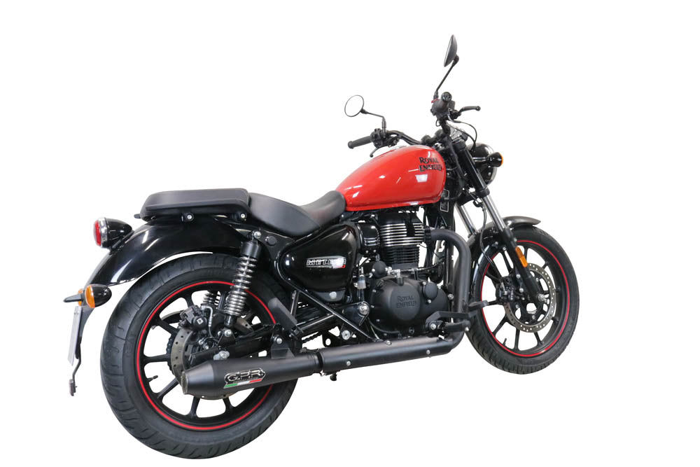 GPR Exhaust Royal Enfield Meteor 350 2021-2023, Ultracone Nero, Slip-on Exhaust Including Link Pipe and Removable DB Killer