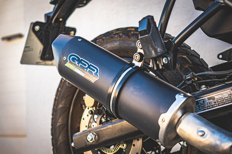 GPR Exhaust System Royal Enfield Himalayan 410 DIAM 42,5 2017-2020, Furore Nero, Slip-on Exhaust Including Link Pipe and Removable DB Killer