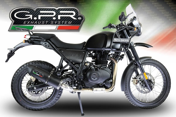 GPR Exhaust System Royal Enfield Himalayan 410 Diam.36mm 2017-2020, Furore Poppy, Slip-on Exhaust Including Link Pipe and Removable DB Killer