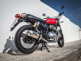 GPR Exhaust System Royal Enfield Continental 650 2019-2020, Satinox, Dual slip-on Exhausts Including Removable DB Killers and Link Pipes