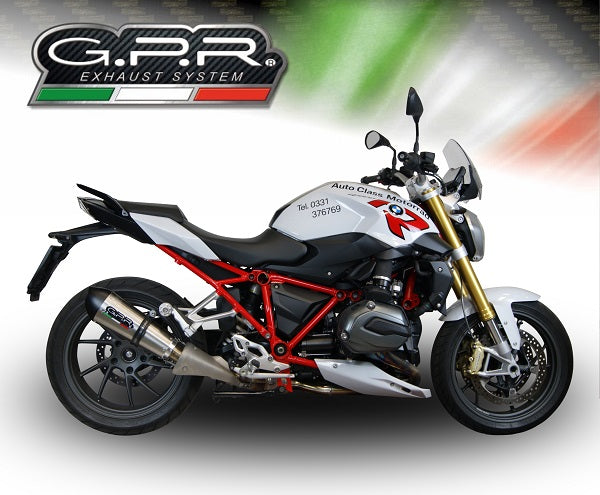 GPR Exhaust for Bmw R1200R 2015 LC 2015-2016, Gpe Ann. titanium, Slip-on Exhaust Including Removable DB Killer and Link Pipe