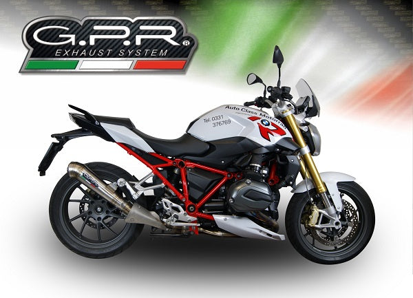 GPR Exhaust for Bmw R1200R 2015 LC 2015-2016, Powercone Evo, Slip-on Exhaust Including Removable DB Killer and Link Pipe