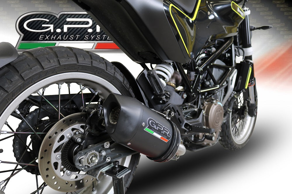 GPR Exhaust System Husqvarna Vitpilen 401 2018-2019, Furore Evo4 Nero, Slip-on Exhaust Including Removable DB Killer and Link Pipe