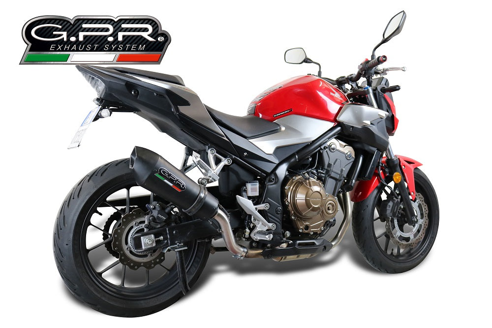 GPR Exhaust System Honda CB500F 2019-2020, GP Evo4 Black Titanium, Slip-on Exhaust Including Removable DB Killer and Link Pipe