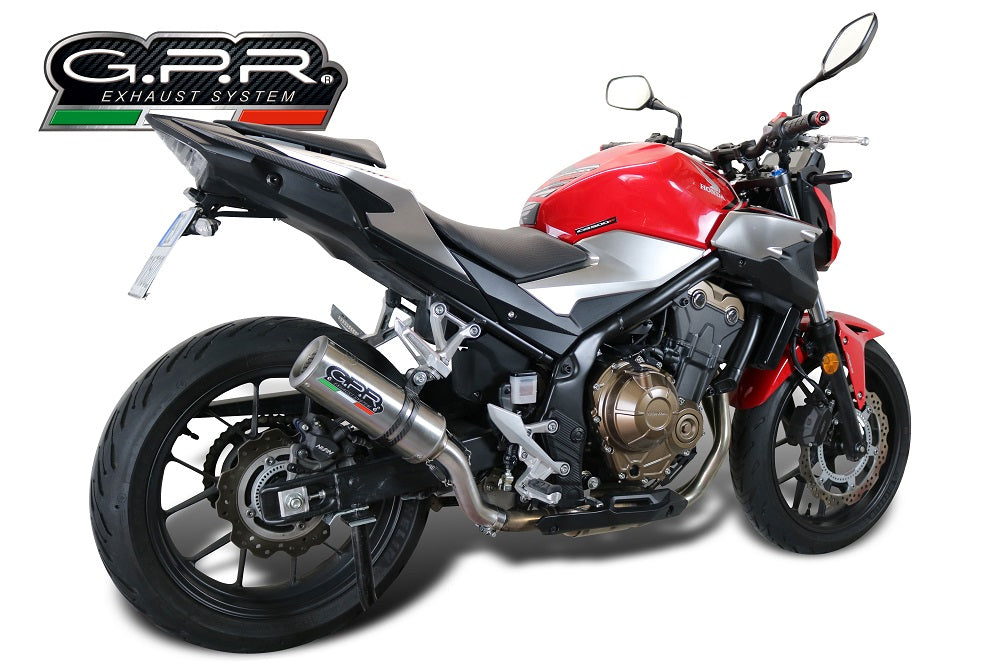 GPR Exhaust System Honda CB500F 2016-2018, M3 Titanium Natural, Slip-on Exhaust Including Removable DB Killer and Link Pipe