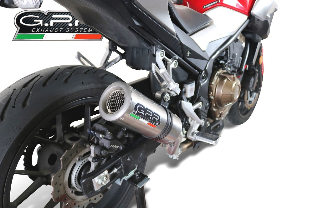 GPR Exhaust System Honda CB500F 2019-2020, M3 Titanium Natural, Slip-on Exhaust Including Removable DB Killer and Link Pipe