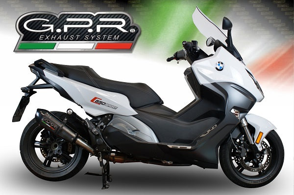 GPR Exhaust for Bmw C650 Sport 2016-2020, GP Evo4 Poppy, Slip-on Exhaust Including Removable DB Killer and Link Pipe