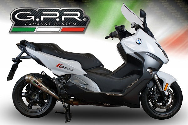 GPR Exhaust for Bmw C650 Sport 2016-2020, Powercone Evo, Slip-on Exhaust Including Removable DB Killer and Link Pipe