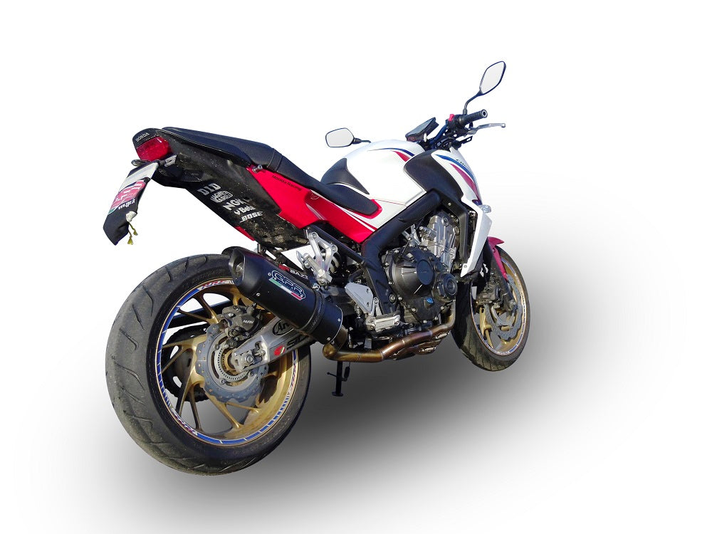 GPR Exhaust System Honda CB650F 2014-2016, Furore Nero, Full System Exhaust, Including Removable DB Killer