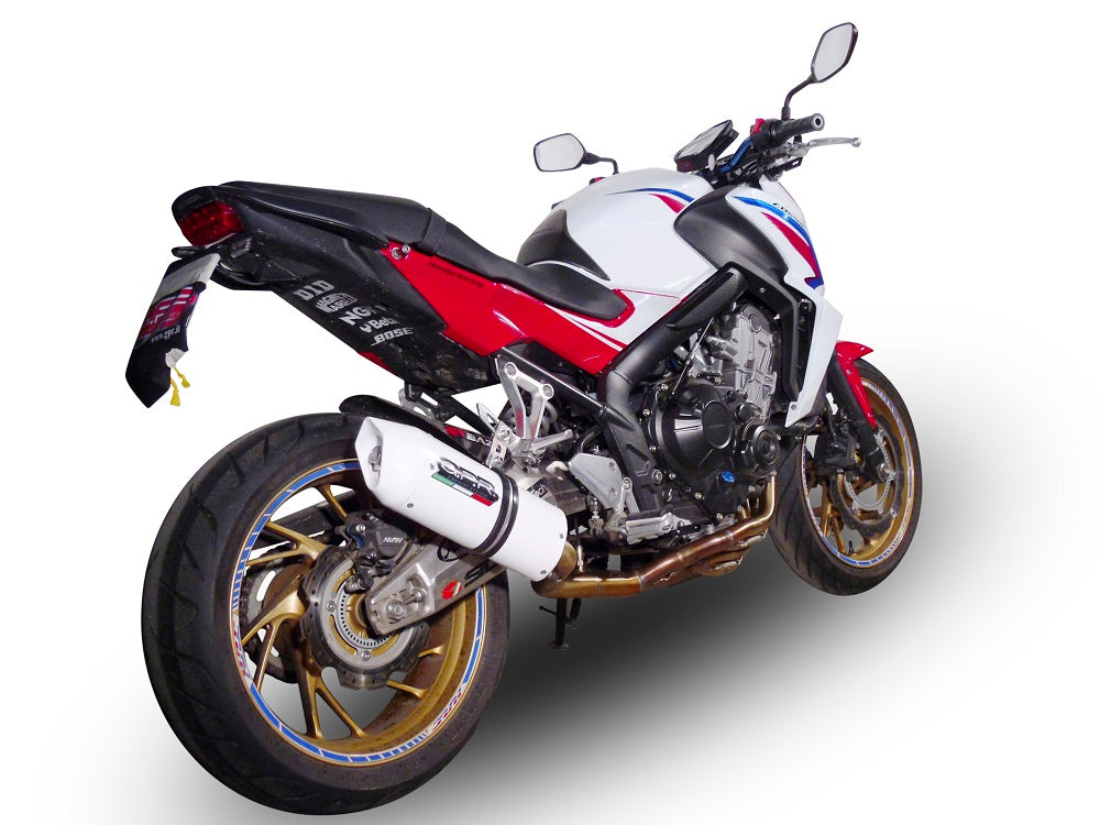 GPR Exhaust System Honda CB650F 2014-2016, Albus Ceramic, Full System Exhaust, Including Removable DB Killer