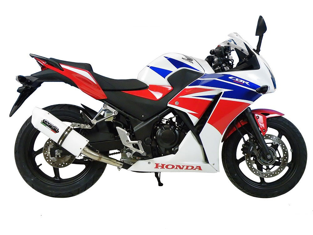 GPR Exhaust System Honda CBR300R 2014-2016, Albus Ceramic, Slip-on Exhaust Including Removable DB Killer and Link Pipe