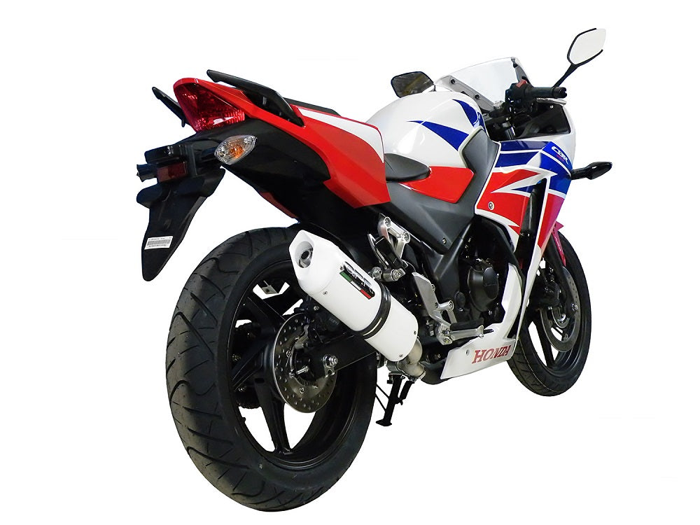 GPR Exhaust System Honda CBR300R 2014-2016, Albus Ceramic, Slip-on Exhaust Including Removable DB Killer and Link Pipe