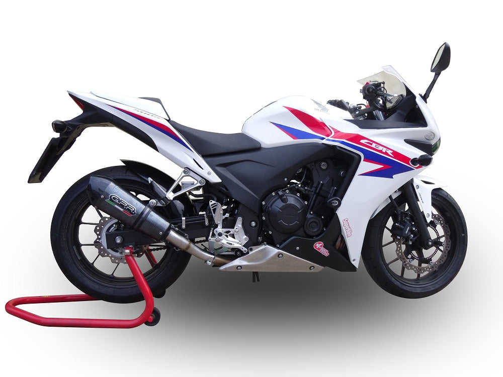 GPR Exhaust System Honda CBR500R 2012-2018, GP Evo4 Poppy, Slip-on Exhaust Including Removable DB Killer and Link Pipe