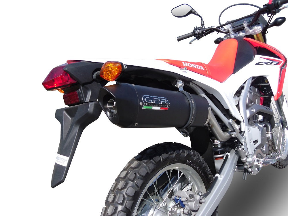 GPR Exhaust System Honda CRF250L / Rally 2017-2020, Furore Evo4 Nero, Slip-on Exhaust Including Link Pipe and Removable DB Killer