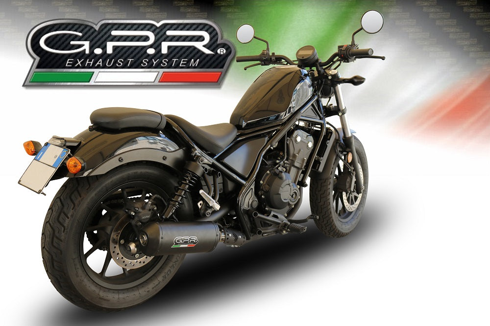 GPR Exhaust System Honda CMX500 Rebel 2021-2023, Ghisa , Slip-on Exhaust Including Removable DB Killer and Link Pipe