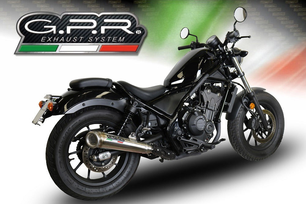 GPR Exhaust System Honda CMX500 Rebel 2018-2020, Powercone Evo, Slip-on Exhaust Including Removable DB Killer and Link Pipe