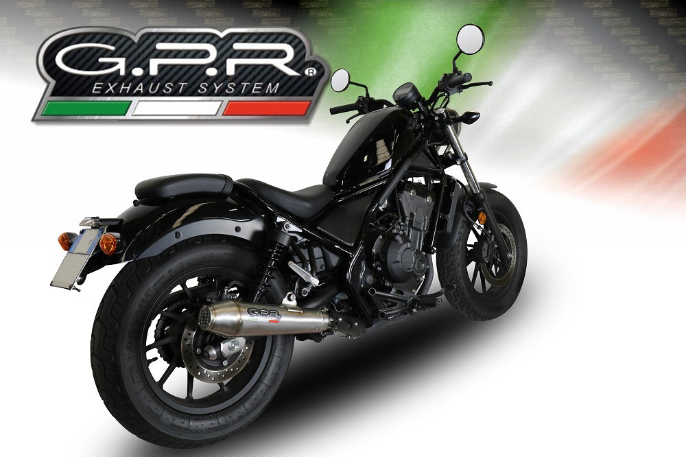 GPR Exhaust System Honda CMX500 Rebel 2018-2020, Ultracone, Slip-on Exhaust Including Removable DB Killer and Link Pipe