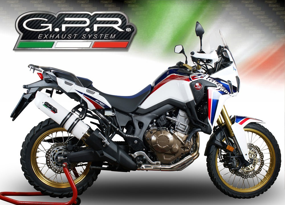 GPR Exhaust System Honda CRF1000L Africa Twin 2018-2020, Albus Evo4, Slip-on Exhaust Including Removable DB Killer and Link Pipe