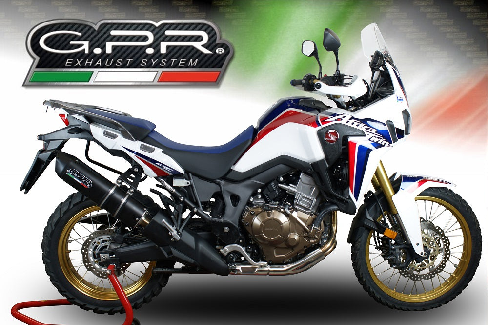 GPR Exhaust System Honda CRF1000L Africa Twin 2015-2017, Furore Poppy, Slip-on Exhaust Including Removable DB Killer and Link Pipe