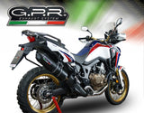 GPR Exhaust System Honda CRF1000L Africa Twin 2015-2017, Furore Nero, Slip-on Exhaust Including Removable DB Killer and Link Pipe