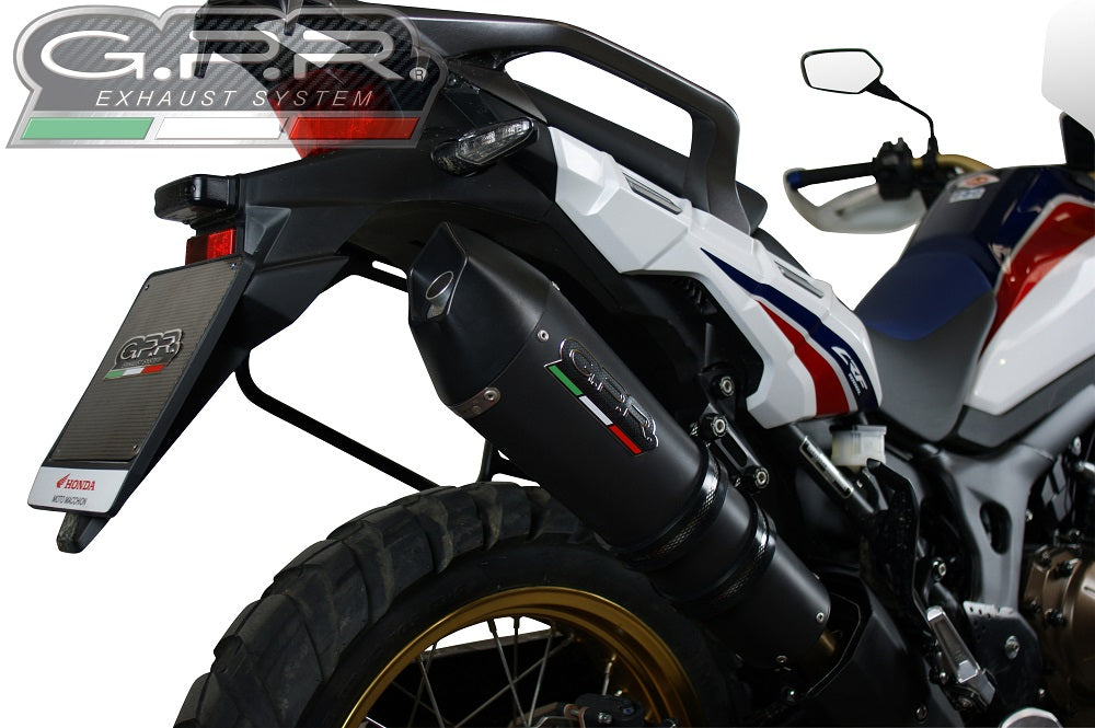 GPR Exhaust System Honda CRF1000L Africa Twin 2015-2017, Gpe Ann. Black titanium, Slip-on Exhaust Including Removable DB Killer and Link Pipe