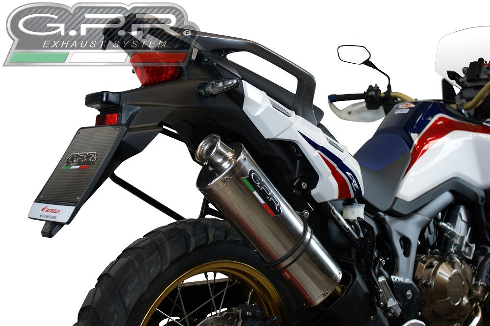 GPR Exhaust System Honda CRF1000L Africa Twin 2015-2017, Trioval, Slip-on Exhaust Including Removable DB Killer and Link Pipe