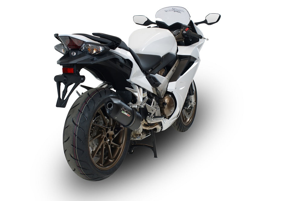 GPR Exhaust System Honda VFR800F 2014-2016, Furore Nero, Slip-on Exhaust Including Removable DB Killer and Link Pipe